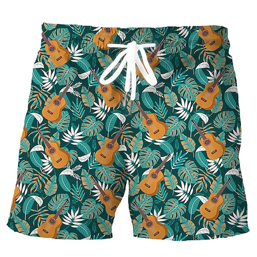 

Herre Surf shorts Badeshorts Sommer shorts Strandshorts Snørelukning med mesh-for Elastisk Talje Planter Grafiske tryk Spray Hurtigtørrende Korte Afslappet Daglig Ferie Boheme Hawaiiansk Blå Mørkegrøn