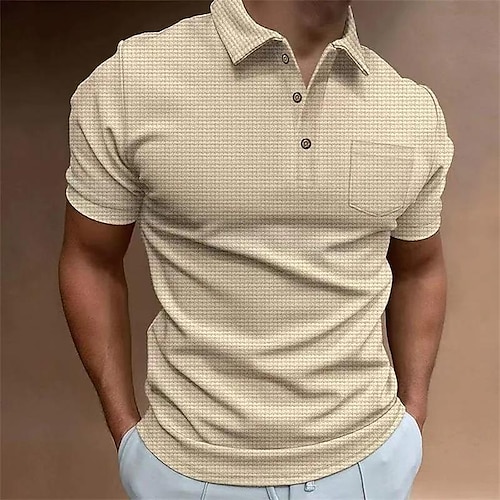 

Hombre POLO Camiseta de golf Estampados Cuello Vuelto Negro Blanco Amarillo Rosa Verde Ejército Exterior Calle Mangas cortas Abotonar Estampado Ropa Deportes Moda Ropa de calle Design