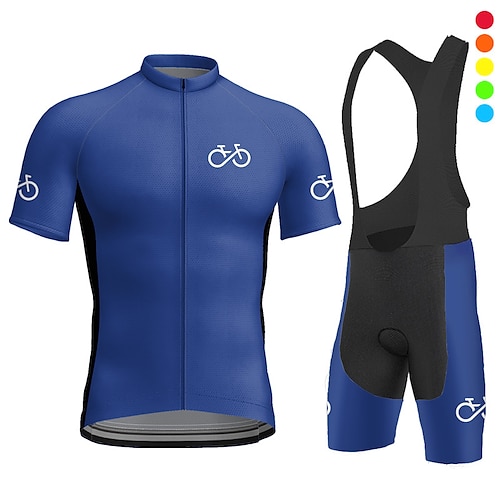 

21Grams Herre Sykkeljersey med bib-shorts Kortermet Fjellsykling Veisykling Svart Gul Rød Grafisk Sykkel Treningsdrakt 3D Pute Pustende Fukttransport Hurtigtørkende Tilbake Lomme Polyester Spandex