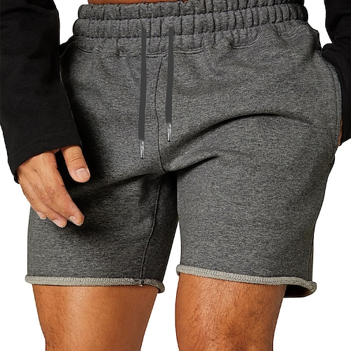 

Homens calções atléticos Shorts ativos Shorts de moletom Calção Com Cordão Tecido Conforto Respirável Ao ar livre Diário Para Noite Moda Casual Exército verde Preto