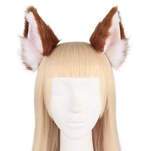 

finto lupo volpe fermagli per capelli copricapo orecchie e fascia in pelliccia di animale costume cosplay di halloween set lolita