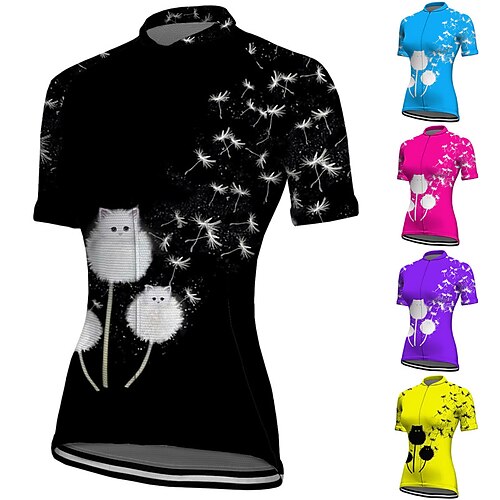 

21Grams Mulheres Camisa para Ciclismo Manga Curta Moto Blusas com 3 bolsos traseiros Ciclismo de Montanha Ciclismo de Estrada Respirável Pavio Humido Tiras Refletoras Bolso Traseiro Violeta Preto