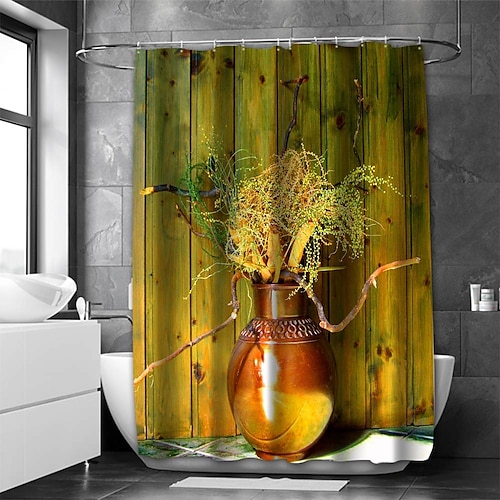 Shower Curtain with Hooks for Bathroom Vintage Oil Painting Of Flowers Shower  Curtain Bathroom Decor Set Polyester Waterproof 12 Pack Plastic Hooks 2024  - $16.49