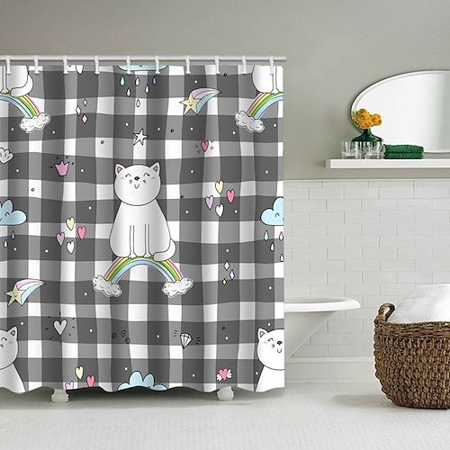 

Tenda Doccia Con Ganci Simpatica E Interessante Illustrazione Di Animali Decorazione Bagno Tenda Doccia Impermeabile Con Gancio