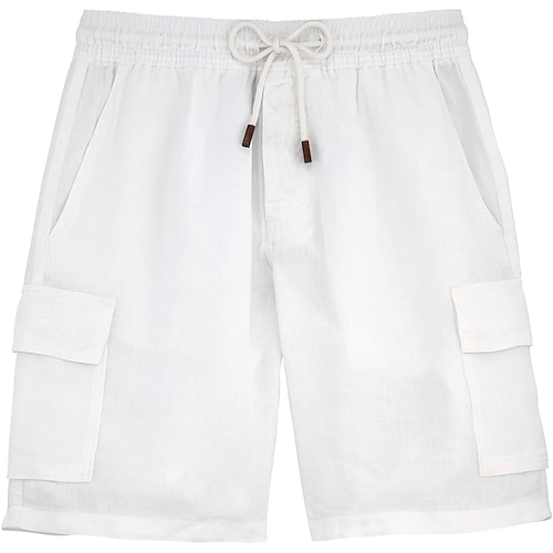 

Per uomo Pantaloncini di lino Pantaloncini estivi Pantaloncini da spiaggia A cordoncino Vita elastica Liscio Traspirante Breve Informale Giornaliero Per eventi Misto cotone e lino Sportivo Streetwear