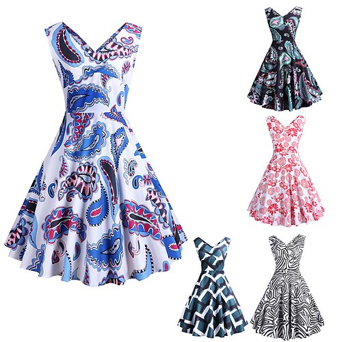 

Robe évasée des années 1950 robe balançoire sans manches audrey hepburn robe de vacances rétro vintage rockabilly costume de femme cosplay fête halloween longueur au genou