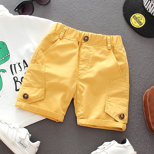 

Bambino Da ragazzo Pantaloncini Tinta unica Asciugatura rapida Corti Scuola Adorabile Giornaliero Giallo Blu Grigio Vita media