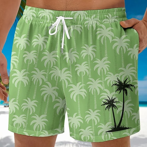 

Per uomo Boxer da surf Pantaloncini da mare Boxer da mare Pantaloncini estivi Pantaloncini da spiaggia A cordoncino con fodera in rete Vita elastica Albero di cocco Stampe astratte Asciugatura rapida