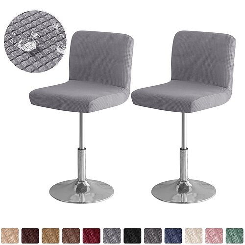 

2 Pcs Stretch Bar Stool Cover Pub Counter Stool Water Resistant Chair Slipcover Square Swivel Barstool Chair Cover for Dining Room Cafe Seat Cover Protectors Non Slip with Elastic Bottom