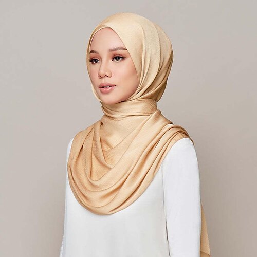 

sciarpa in chiffon a bolle tinta unita per donna moda morbida hijab sciarpa lunga copricapo avvolgente per il ramadan