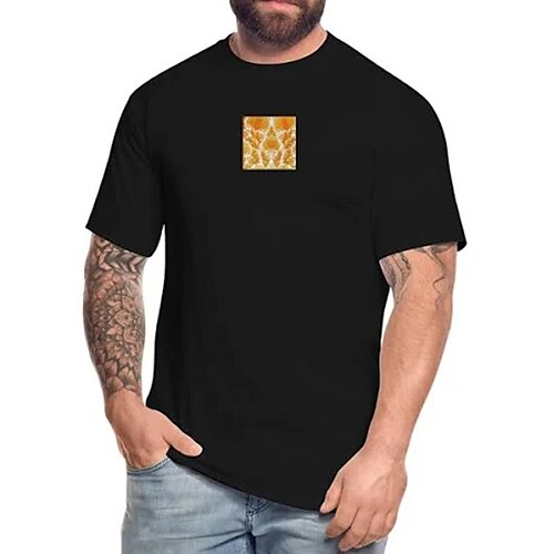 

Herre Store størrelser Big Tall T skjorte T-skjorter Crewneck Svart Kort Erme utendørs Ut på byen Trykt mønster Grafiske trykk Klær Bomullsblanding Gatemote Stilfull Fritid