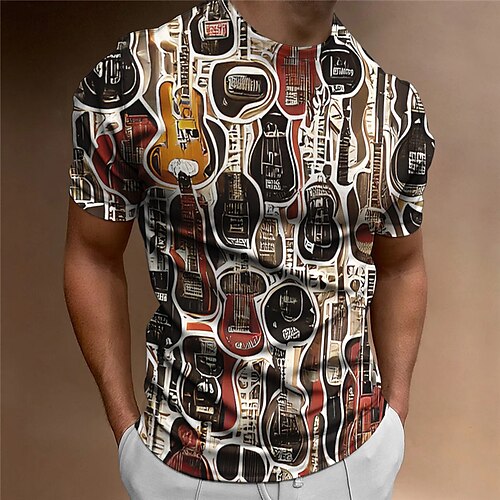 

Per uomo maglietta Pop art Chitarra Strumento musicale Girocollo Abbigliamento Stampa 3D Esterno Giornaliero Manica corta Stampa Di tendenza Originale Vintage