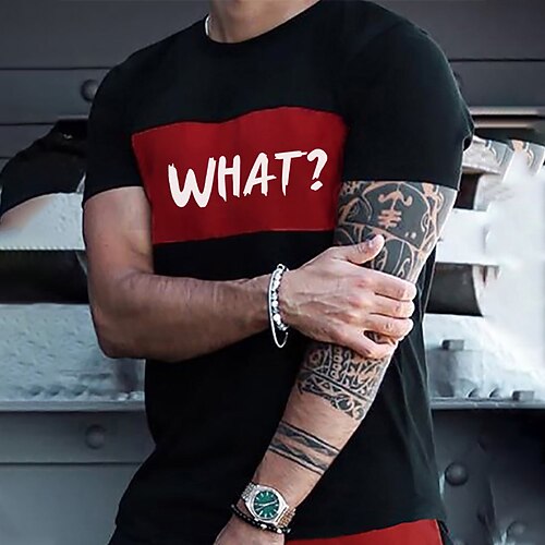 

Herre Plusstørrelser Store Høje T-shirt T-Shirts Bogstav grafisk t-shirt Rund Hals Sort Kort Ærme udendørs I-byen-tøj Trykt mønster Bogstaver Tøj Bomuldsblanding Gade Stilfuld Afslappet