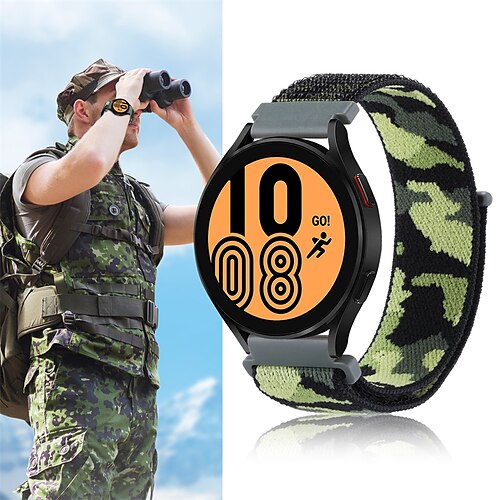 

Reim til Smartklokke til Samsung Galaxy Watch 5 Pro 45mm 4 Classic 42mm 46mm 3 41mm Active 2 40mm 44mm Gear Sport S3 Frontier S2 2 Neo Live Stoff Smartklokke Stropp Flettet Velcro Pustende Sportsløkke