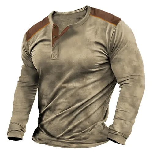 

Per uomo Camicia Henley T-shirt Liscio Henley Strada Da mare Manica lunga Pulsante Abbigliamento Originale Essenziale Contemporaneo moderno