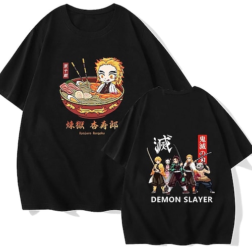 

Demon Slayer: Kimetsu no Yaiba Kamado Tanjiro T-skjorte Animé Graphic T-Trøye Til Herre Dame Unisex Voksne Varmstempling 100% bomull Fritid / hverdag