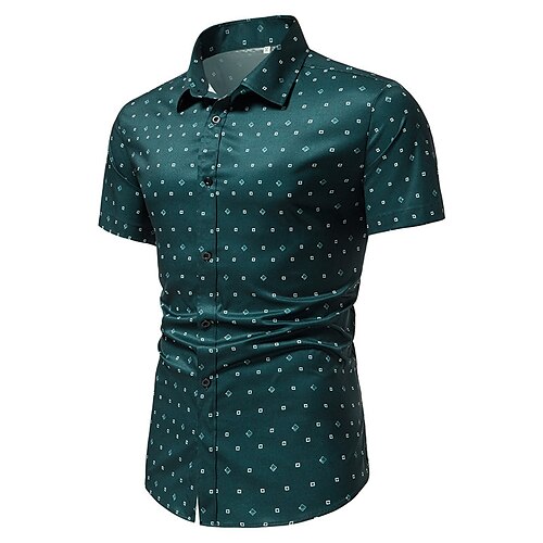 

Per uomo Camicia Camicia estiva Maglietta informale Bianco Blu Verde Maniche corte A quadri Con stampe Squadrata Strada Da mare Bottone giù Abbigliamento Di tendenza Comodo