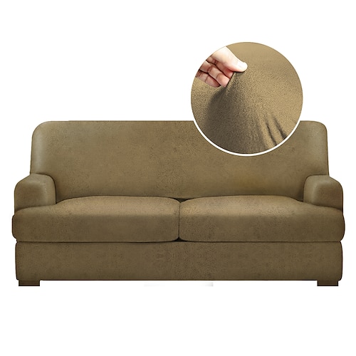 

capa de sofá loveseat esticada com capa de almofada t couro como textura, capa de sofá de 2 lugares capa de sofá, protetor de móveis para crianças, animais de estimação, cachorro e gato