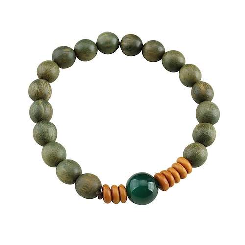 

Herre Dame Perleambånd Retro Vintage Tema Mode Boheme Træ Armbånd Smykker Grøn Til Daglig Ferie Festival