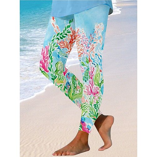 

Dame Strømpebukse Leggings Svart 1 # Svart 2 # Svart Mote Avslappet Helg Ankel-lengde Midjekontroll Blad M L XL XXL XXXL