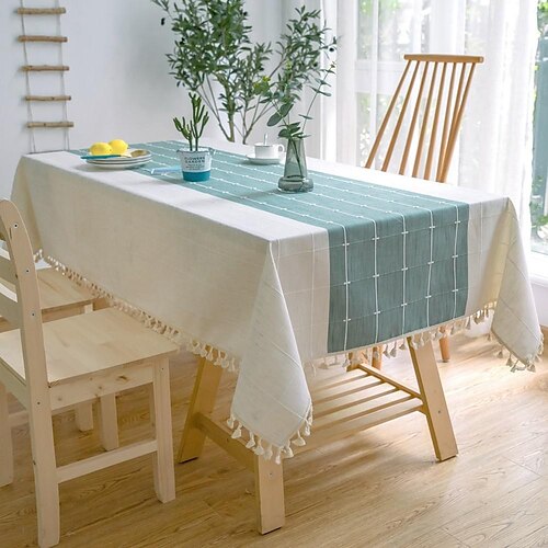 

nappe de ferme nappe en lin de coton nappe de printemps nappe ronde en tissu d'extérieur couverture de table ovale rectangle pour pique-nique, mariage, salle à manger, pâques, cuisine