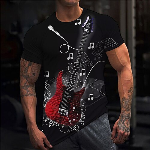 

Per uomo maglietta Magliette Pop art Strumento musicale Girocollo Abbigliamento Stampa 3D Esterno Informale Manica corta Stampa Di tendenza Originale Vintage