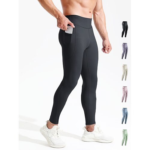 

Per uomo Pantaloni a compressione Pantaloni Tasche laterali con tasca per telefono Livello Base Sportivo Athleisure Inverno Traspirante Elasticizzato Asciugatura rapida Corsa Jogging Addestramento