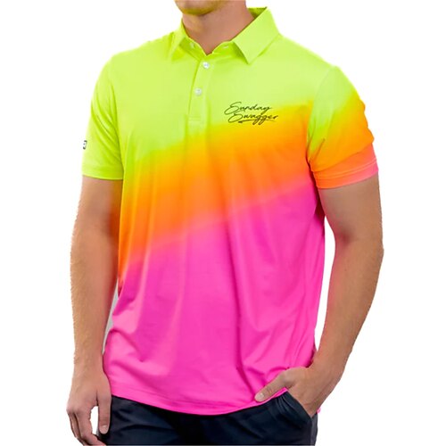 

Herre T-shirt Golftrøje Tennistrøje UV Solbeskyttelse Åndbart Svedtransporende Kortærmet Toppe Dri-Fit Trykt Sommer Golf Udendørs