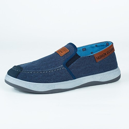 

Homme Mocassins et Slip On Chaussures de confort Sportif Décontractées Extérieur du quotidien Toile Tissu Respirable Bleu Grise Slogan Printemps Automne