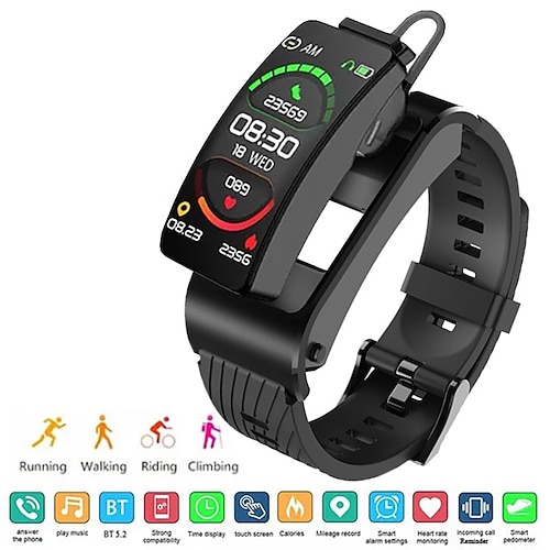 

relógio inteligente fashion à prova d'água fone de ouvido bluetooth chamada amostra inteligente lembrete de chamada monitor de temperatura corporal frequência cardíaca banda inteligente