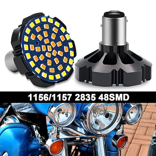 

Otolampara 21w 1156 traseiro 1157 canbus 2 polegadas branco/âmbar switchback led dianteiro piscas lâmpadas para motocicleta harley sem hiper flash