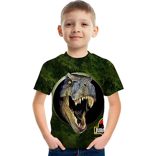 

t-shirt a maniche corte con stampa di dinosauri alla moda camicie colorate stampate in 3d per ragazzi e ragazze