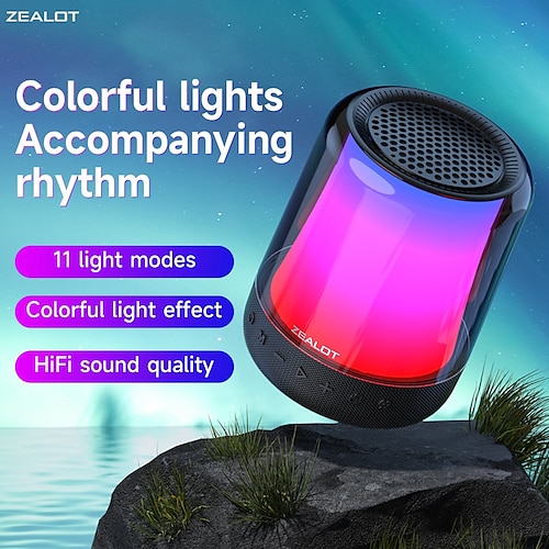 

ZEALOT S66 Altofalante para Ambientes Exteriores Alto-falante Bluetooth Bluetooth Tipo-c Cartão TF Portátil Luz LED Som estéreo Alto-falante Para PC Notebook Celular