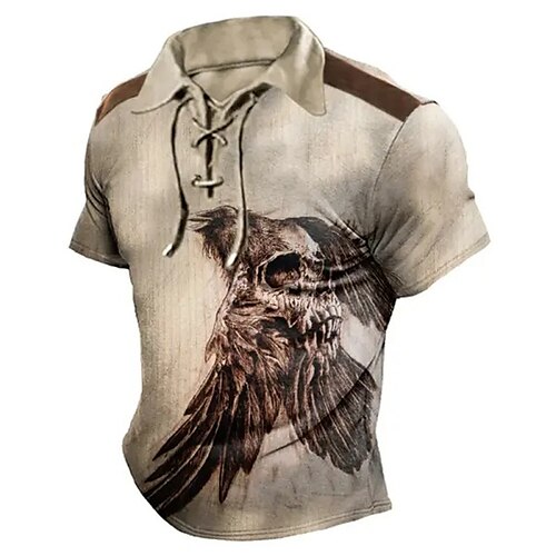 

Per uomo POLO Camicia da golf Golf Teschi Stampe astratte Vintage ▾ Aquila Collo ripiegabile Blu Verde Cachi Grigio Esterno Strada Manica corta A cordoncino Stampa Abbigliamento Sportivo Di tendenza