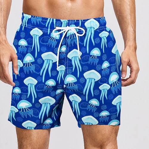 

Herre Surfeshorts Badeshorts Sommershorts Strandshorts Lomme Snorer Elastisk midje Grafisk Hurtigtørkende utendørs Avslappet Ferie Bohem Hawaiisk Blå