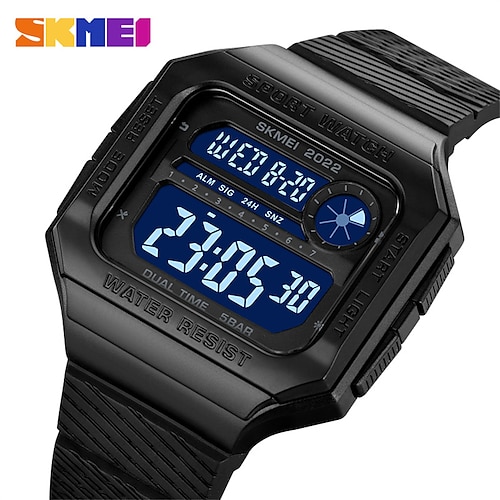 

SKMEI Montre Montre Digitale pour Femme Hommes Digitale Numérique Digitale Numérique Sportif Mode mode Style formel Imperméable Chronographe Fonction réveille Alliage Silicone Des sports Thème