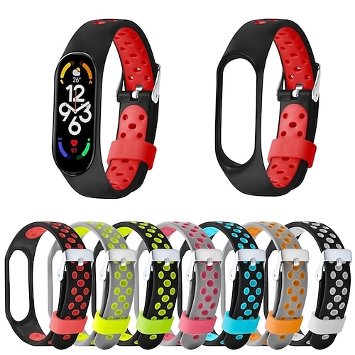 

1 Pulseira de Smartwatch Compatível com Xiaomi Band 7 Band 6 Band 5 Band 4/3 Relógio inteligente Alça Respirável Pulseira Esportiva Substituição Pulseira