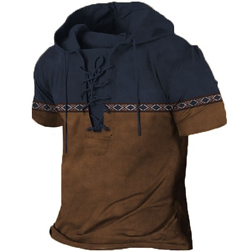 

Homme Sweat à capuche Noir bleu marine Marron Café Gris Capuche Bloc de couleur Imprimés Photos Lacet Imprimer Sport Loisir du quotidien Vacances 3D effet Design Décontractées Sport Printemps été