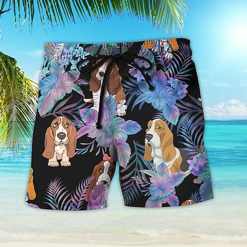 

Herre Surfeshorts Badeshorts Sommershorts Strandshorts Snorer med mesh fôr Elastisk midje Dyr Hund Grafiske trykk Hurtigtørkende Kort Avslappet Daglig Ferie Bohem Hawaiisk Blå Brun Mikroelastisk