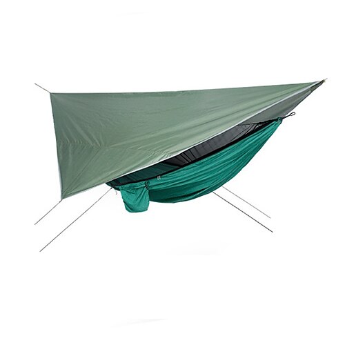 

Hamac de camping avec moustiquaire escamotable Hamac de Camping Extérieur Respirable Respirabilité Vestimentaire réglable flexible Séchage rapide Nylon avec mousquetons et sangles pour 2 personne