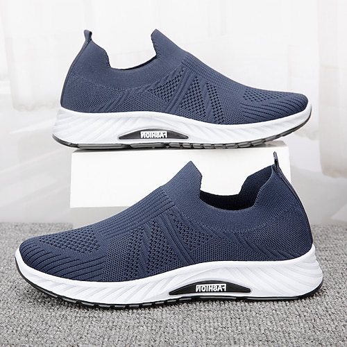 

Homme Mocassins et Slip On Look Sportif Chaussures de confort Chaussures Flyknit Décontractées Extérieur du quotidien Tissage Volant Respirable Noir Bleu Grise Printemps Automne