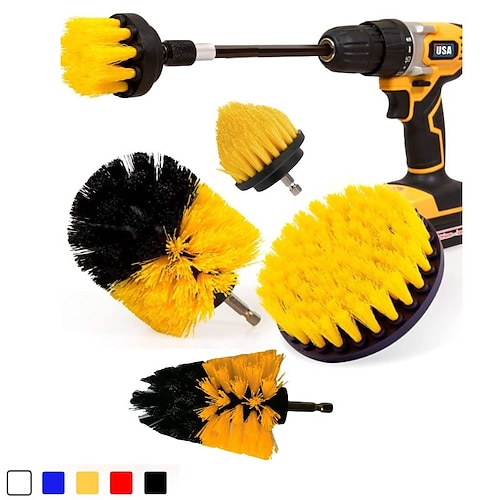 

Paquet de 6 perceuse électrique brosse de nettoyage perceuse électrique récurage brosse de nettoyage de sol roue métallique tête de brosse de meulage en acier inoxydable