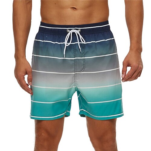 

Per uomo Boxer da surf Pantaloncini da mare Boxer da mare A cordoncino con fodera in rete Vita elastica Stampe astratte Strisce sfumate Asciugatura rapida Breve Informale Giornaliero Per eventi