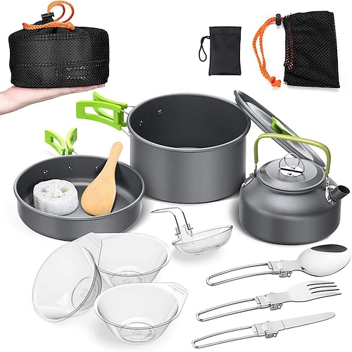 

Outdoor-Produkte Amazonas heißer Verkauf Outdoor-Teekanne Set Topf mit Geschirr Kombination Camping Klapp Kochgeschirr Topf Set