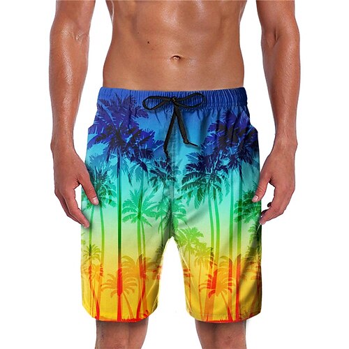 

Per uomo Boxer da surf Pantaloncini da mare Boxer da mare A cordoncino con fodera in rete Vita elastica Albero di cocco Stampe astratte Asciugatura rapida Breve Informale Giornaliero Per eventi
