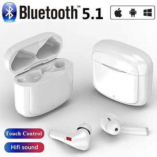 

tws auriculares inalámbricos bluetooth 5.1 auriculares deportivos a prueba de agua hd estéreo auriculares de alta fidelidad auriculares bluetooth con control táctil con estuche de carga para teléfono