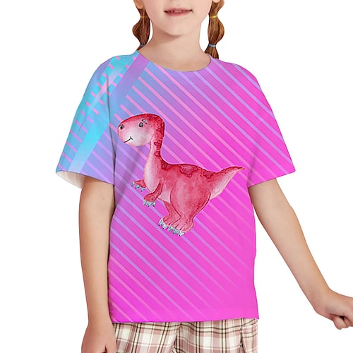 

moda dinosauro manica corta bambini t-shirt stampata 3d uomo e ragazza girocollo manica corta