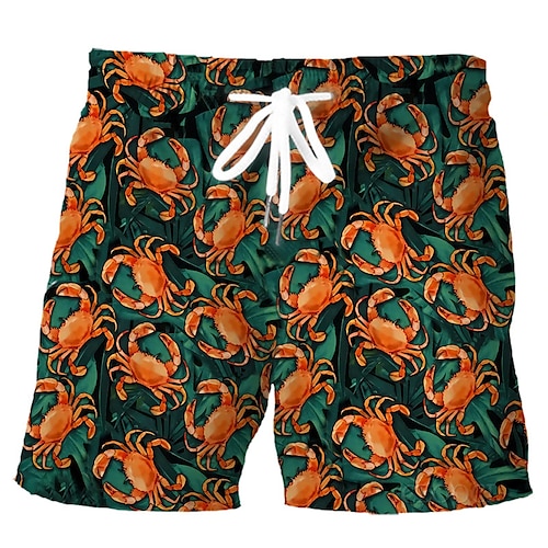 

Herre Surf shorts Badeshorts Sommer shorts Strandshorts Snørelukning med mesh-for Elastisk Talje Dyr Grafiske tryk Hurtigtørrende Korte Afslappet Daglig Ferie Boheme Hawaiiansk Gul Orange
