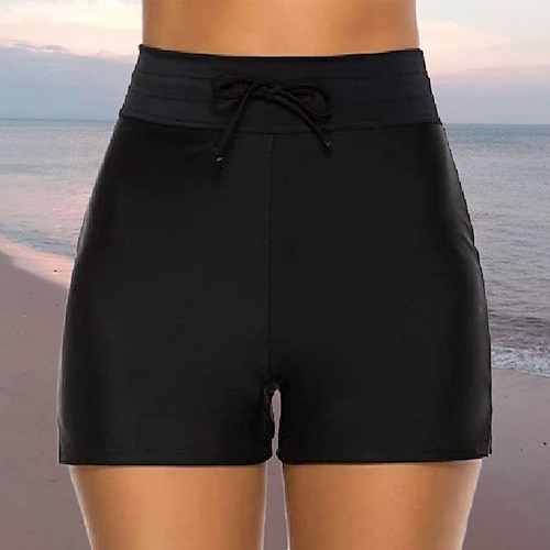 

Women's Swimwear Bikini Bottom Swim Shorts Normal Swimsuit Drawstring Solid Color Beach Wear Summer Bathing Suits