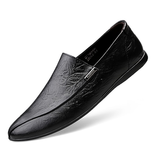 

Men's Unisex Loafers Slip-Ons Comfort Loafers Business Casual Daily Office Career Leather Black Brown Spring Fall